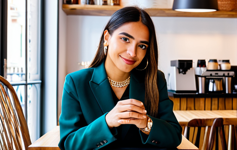 **
"A young, Latina entrepreneur, fully clothed in stylish business casual attire, collaborating with a micro-influencer at a trendy café in Madrid. The influencer is showcasing the entrepreneur's handcrafted jewelry line on her Instagram account. Perfect anatomy, well-formed hands, natural pose, safe for work, appropriate content, fully clothed, professional, modern aesthetic, bright lighting. Jewelry detail highly visible. Family-friendly. Professional photography, high quality."
**