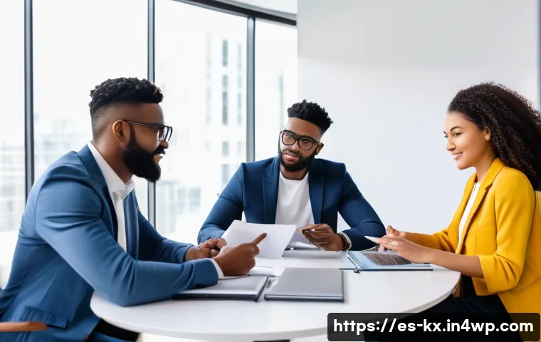 인플루언서 협업에서 발생할 수 있는 갈등 해결 방법 - A professional meeting scene between a brand manager and a social media influencer seated at a moder...