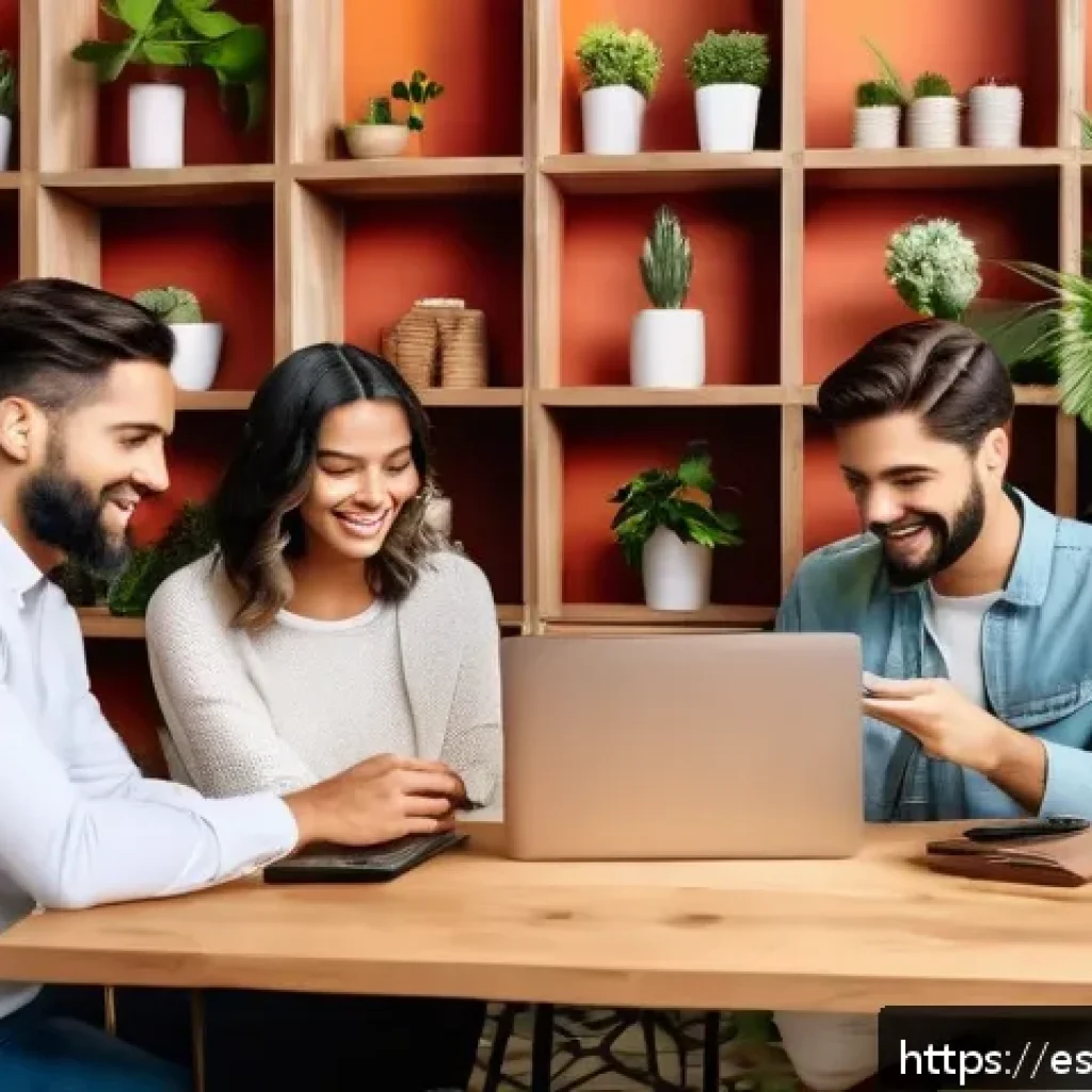 인플루언서 협업의 글로벌 트렌드 - A vibrant digital marketing workspace featuring a diverse group of young Spanish-speaking microinflu...