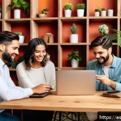 Home 31 인플루언서 협업의 글로벌 트렌드 - A vibrant digital marketing workspace featuring a diverse group of young Spanish-speaking microinflu...